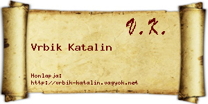 Vrbik Katalin névjegykártya